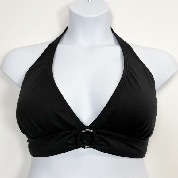 Michael Kors Swim Bikini Top Womens 20W Black Halter NWT Plus Size - Picture 1 of 9